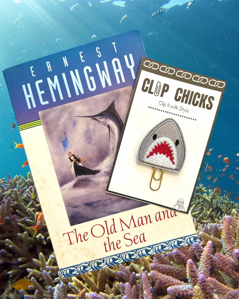 Shark tales and a shark novelty paper clip from Clip Chicks to use as a bookmark, planner clip or journal and stationery accessory.