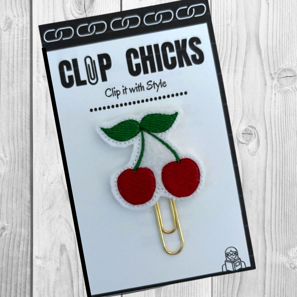 Clip Chicks package of its Cherry novelty paper clip/planner clip.