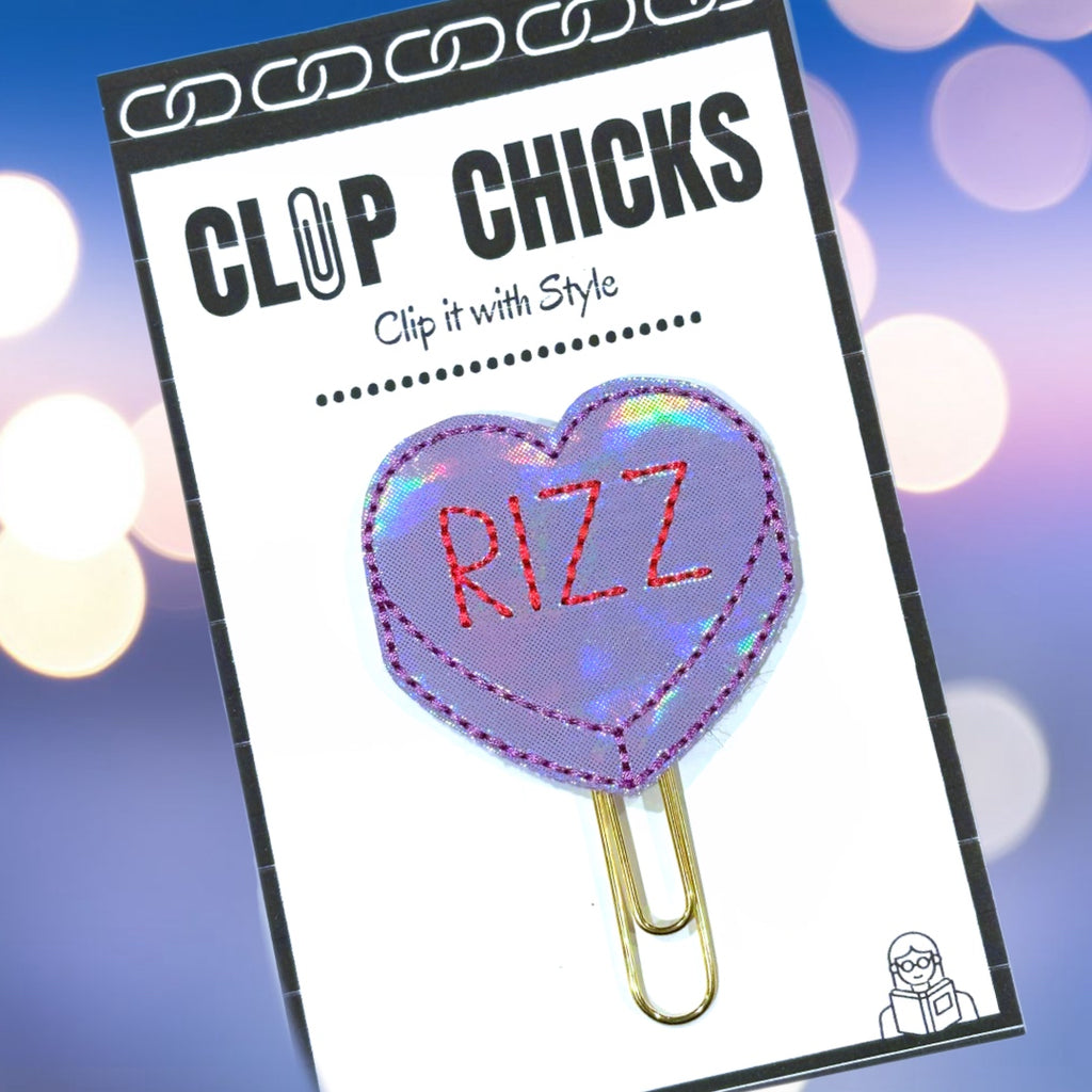 Clip chicks' Rizz novelty paper clip is shown in its package.