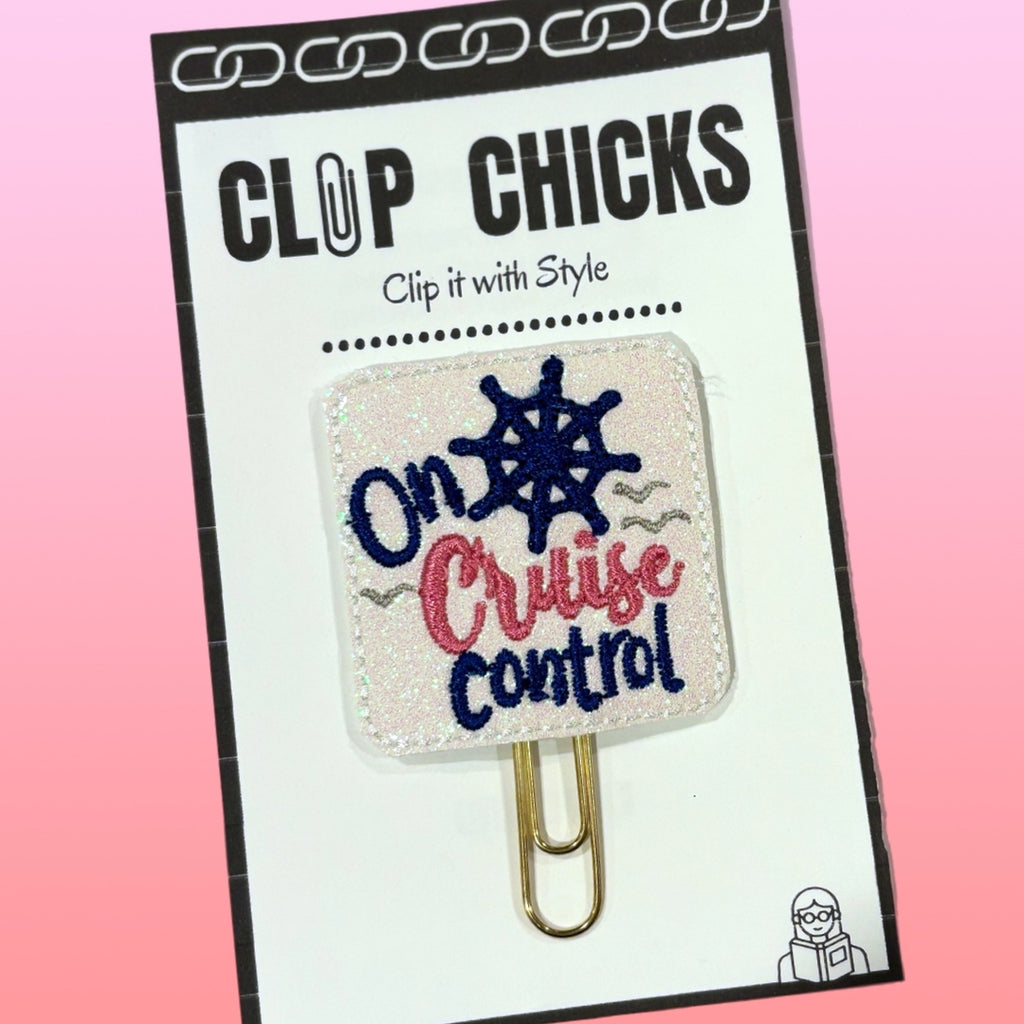 Clip Chicks' On Cruise Control novelty paper clip is shown in iys packaging.