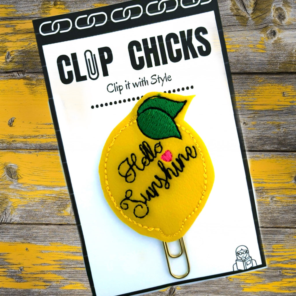 Clip Chicks' Hello Sunshine novelty paper clip is shown in its original package.