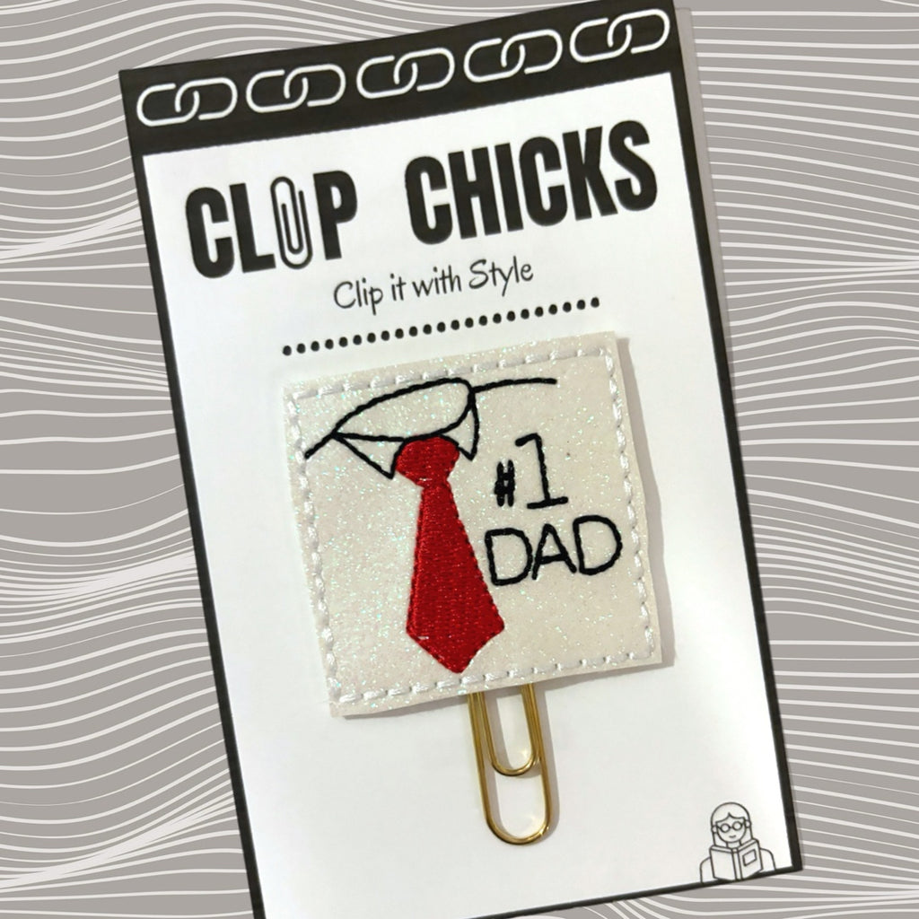 Clip Chicks' #1 Dad novelty paper clip is shown in its unique packaging.