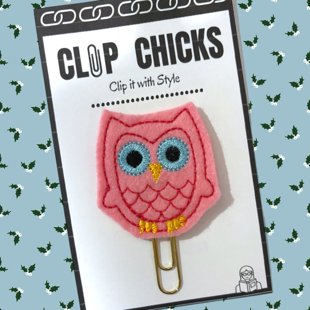 Clip Chicks' Owl shaped novelty paper clip is shown in its adorable packaging.