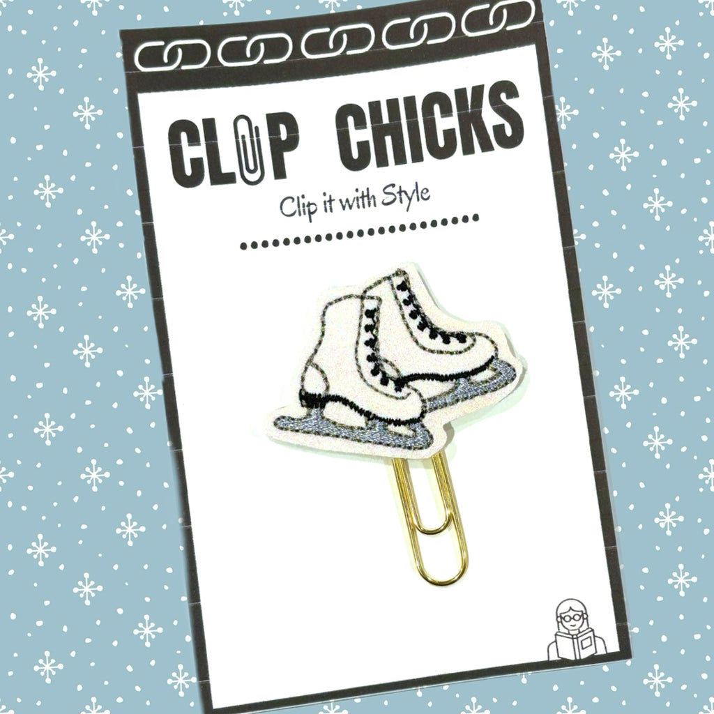 Clip Chicks' Ice Skates novelty paper clips are shown in their packaging.