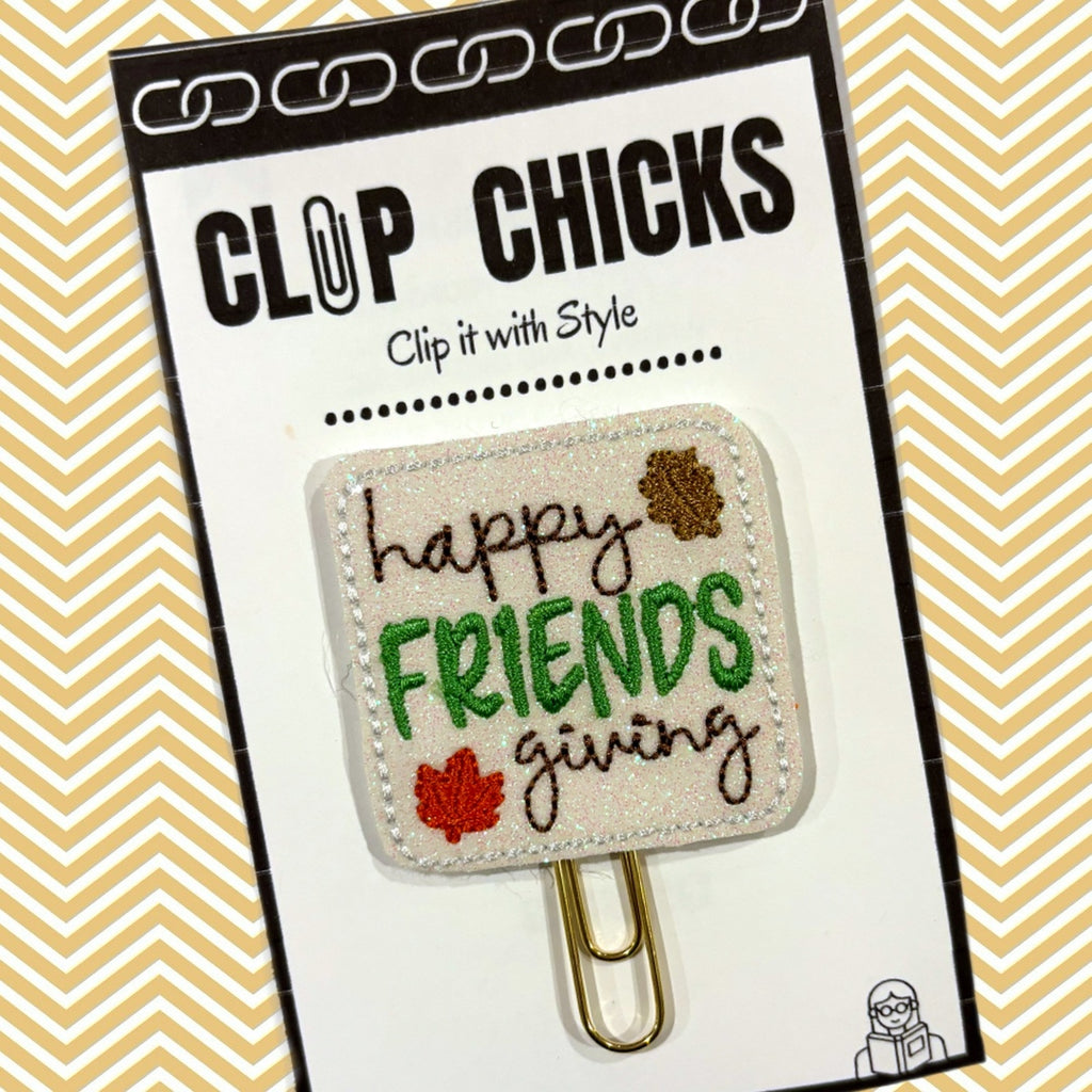 Clip Chicks' Friendsgiving novelty paper clips are shown in the package.