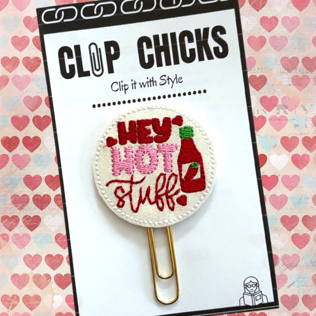 Clip Chicks' Hot Stuff novelty paper clip is shown in its package.