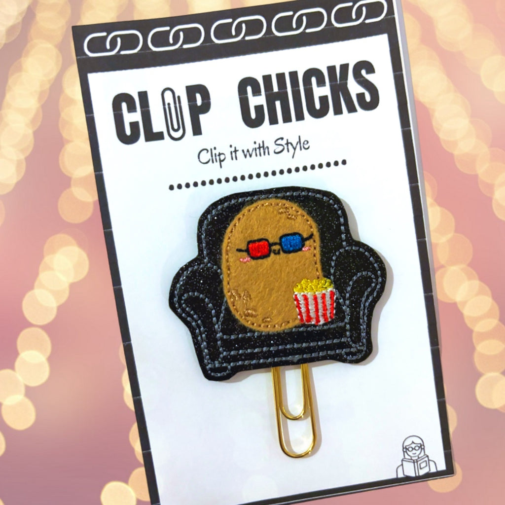 Clip Chick's Couch Potato novelty paper clip is shown in its adorable packaging.