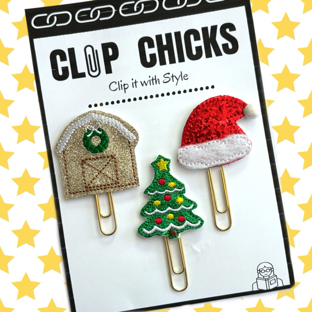 Clip Chicks' Glittery Christmas Trio is shown in its package.