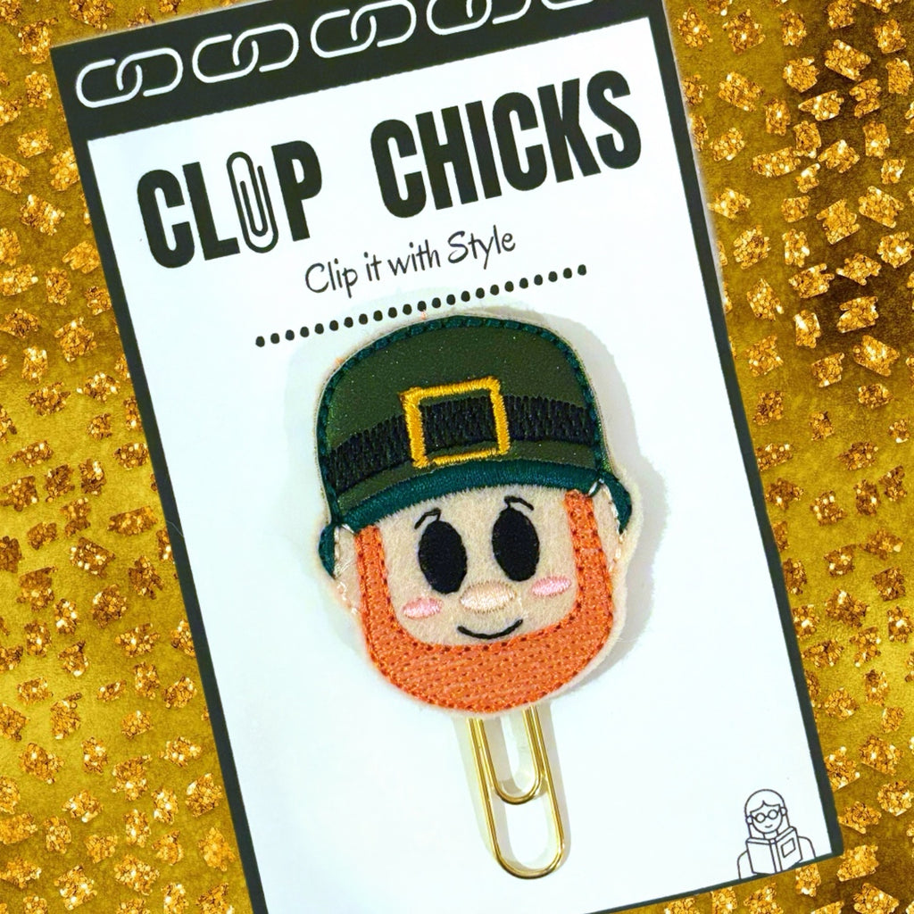 Clip Chicks' Leprechaun novelty paper clip is shown in its package.