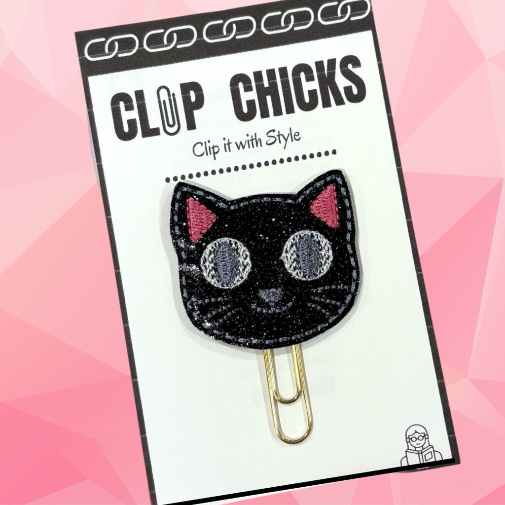 Clip Chicks' Black Cat novelty paper clip is shown in it packaging.