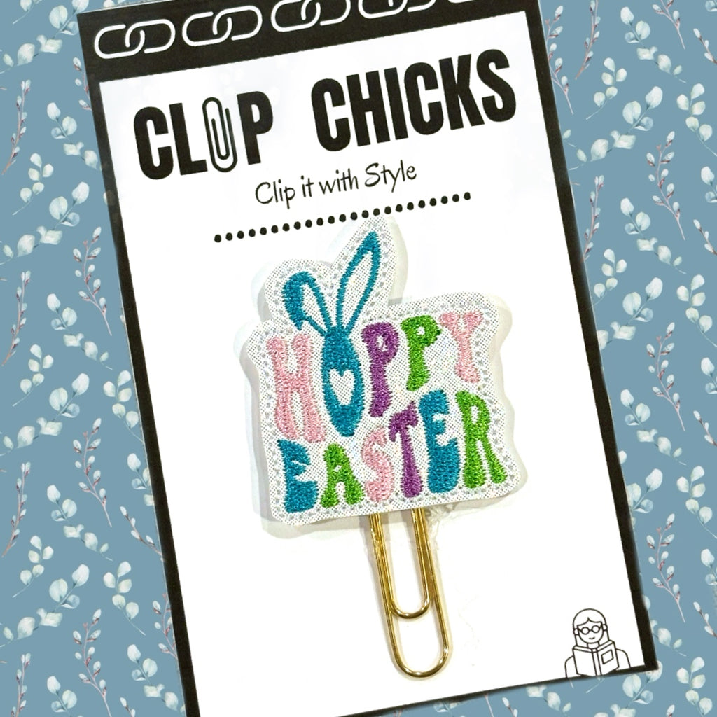 Clip Chicks' Hoppy Easter novelty paper clip is shown in its package.