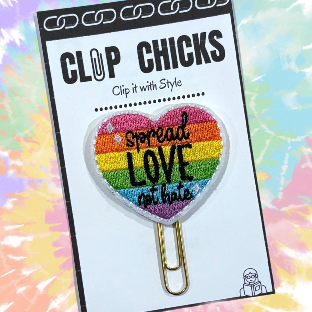 Clip chicks' Spread Love novelty paper clip is shown in the package.