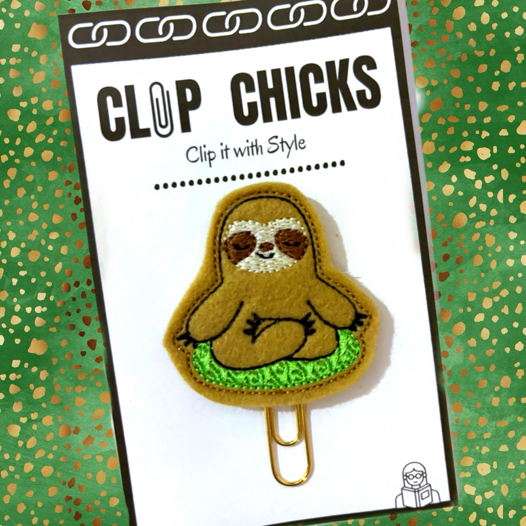 Clip Chicks' Sloth novelty paper clip is shown in its package.