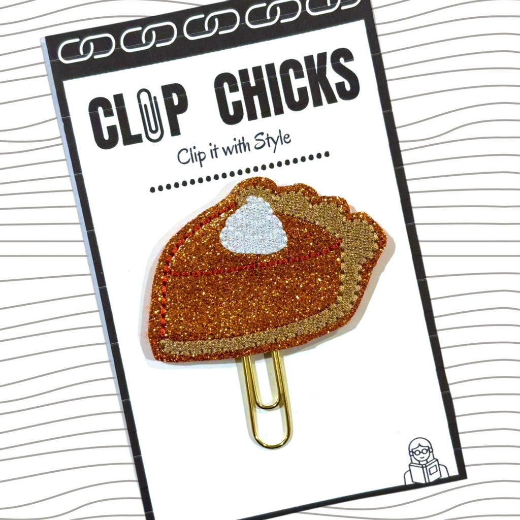 Clip Chicks' Pumpkin Pie novelty paper clip is shown in its package.