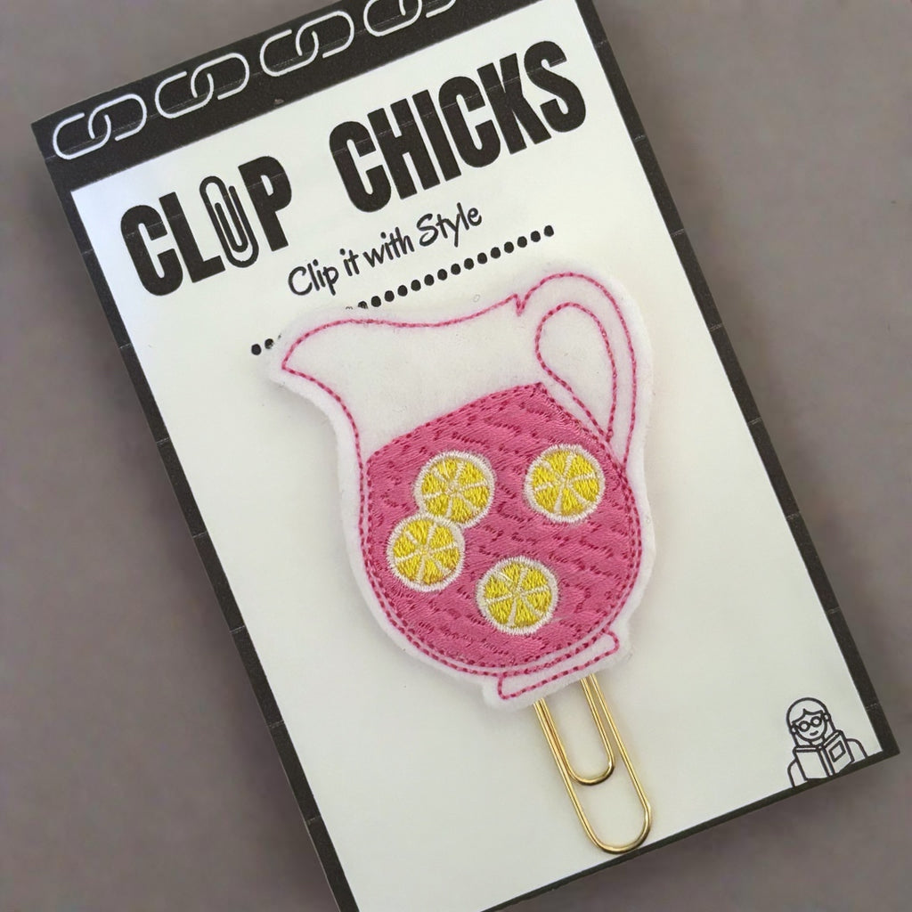 Clip chicks' Pink lemonade novelty paper clip in it's adorable package.