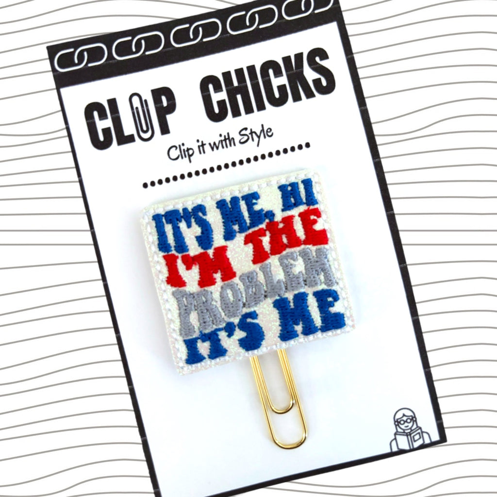 It's Me, Hi novelty Clip Chicks paper clip is shown in its package.