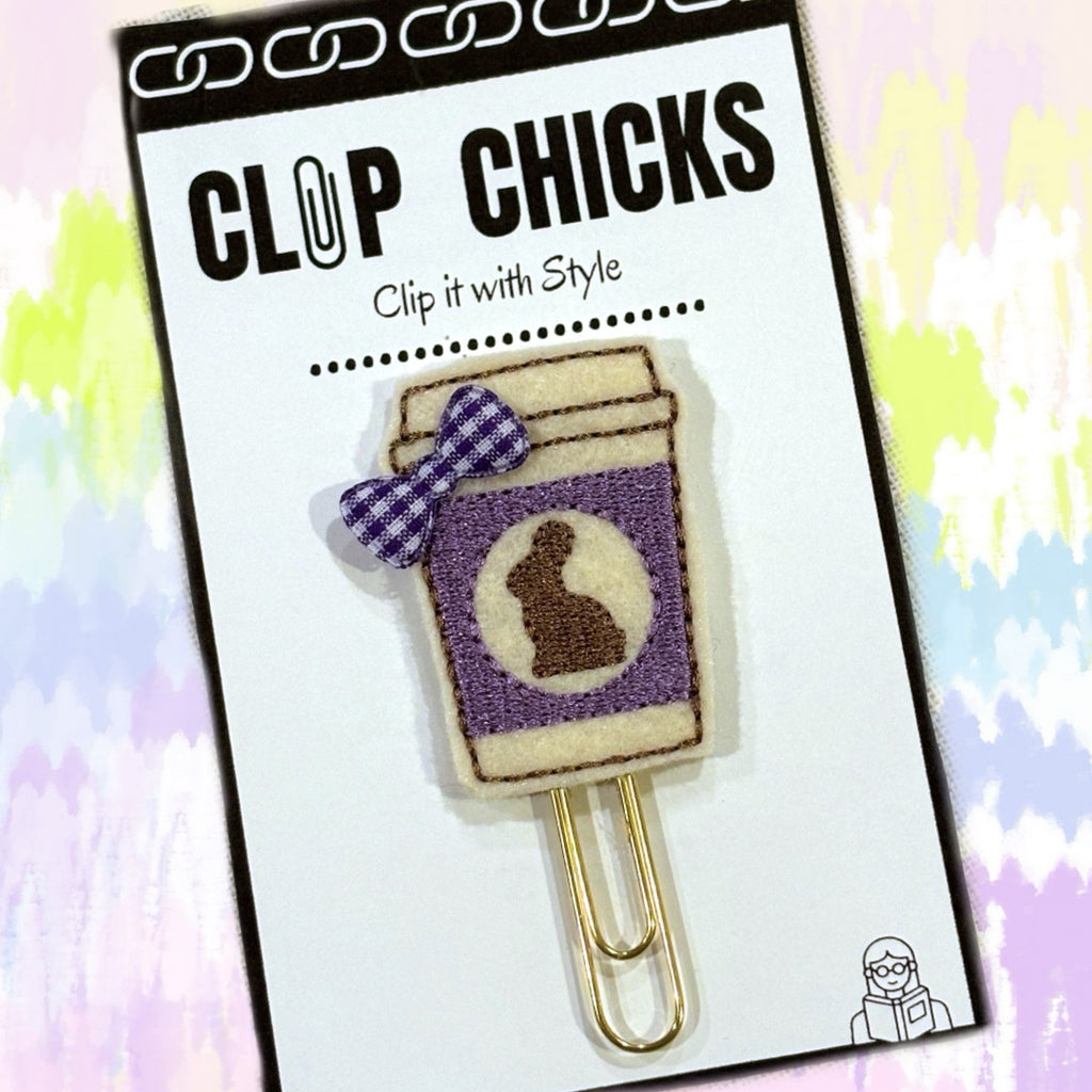 Clip chicks' Bunny Cup novelty paper clip is shown in its package.