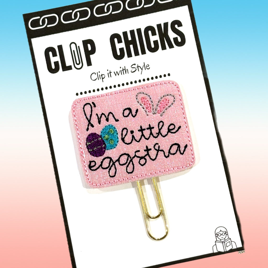 Clip Chicks' Easter themed Eggstra novelty paper clip is shown in its package.