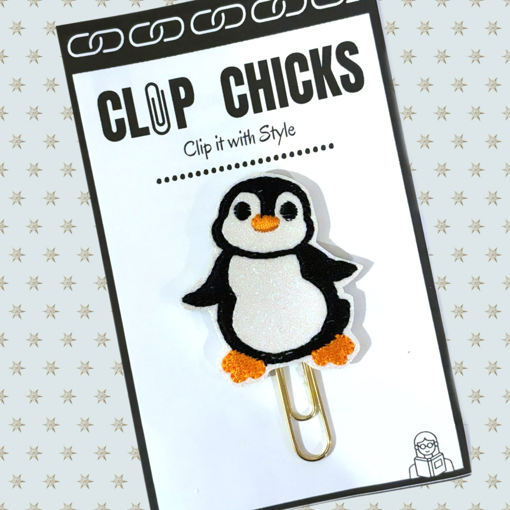 Clip Chicks Penguin novelty paper clip is shown in its package.