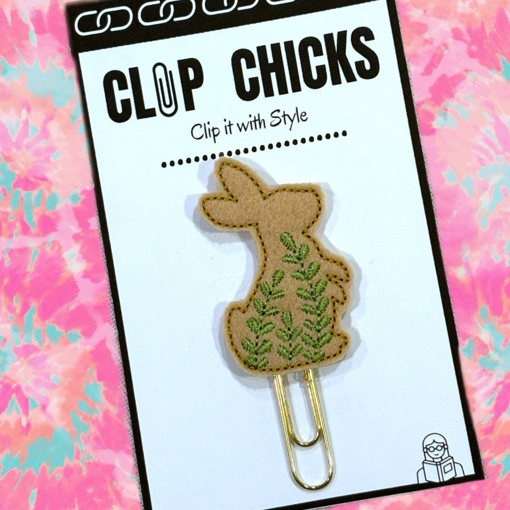 Clip Chicks' Bunny in the Grass novelty paper clip is shown in its package.