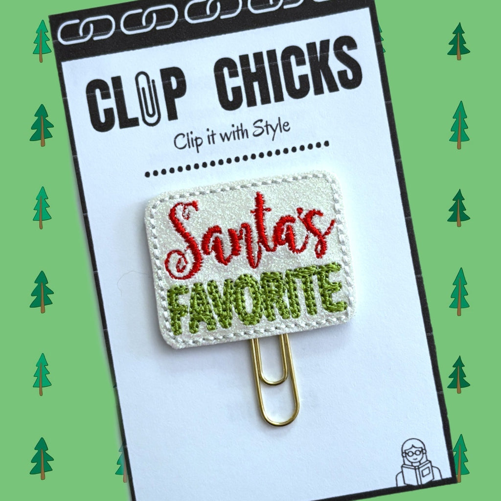 Clip chicks' Santa's Favorite novelty paper clip is shown in its package