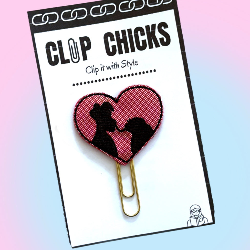 Clip Chicks' Lady and Tramp Heart novelty paper clip is shown in a package.