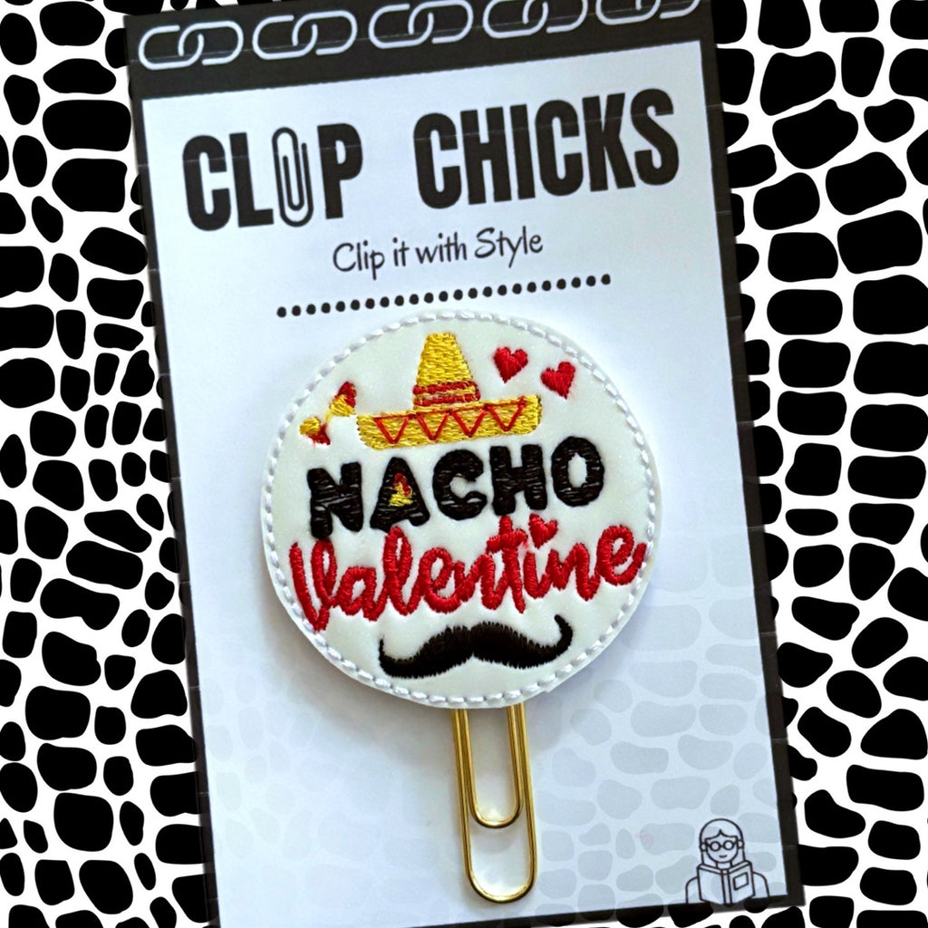 Clip Chicks' Nacho Valentine novelty paper clip is shown in its packaging.