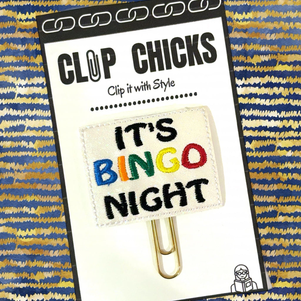 Clip Chicks' BINGO Night novelty paper clip is shown in its package.