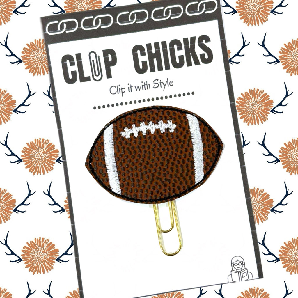 Clip Chicks' Football novelty paper clip is shown in its adorable packaging.