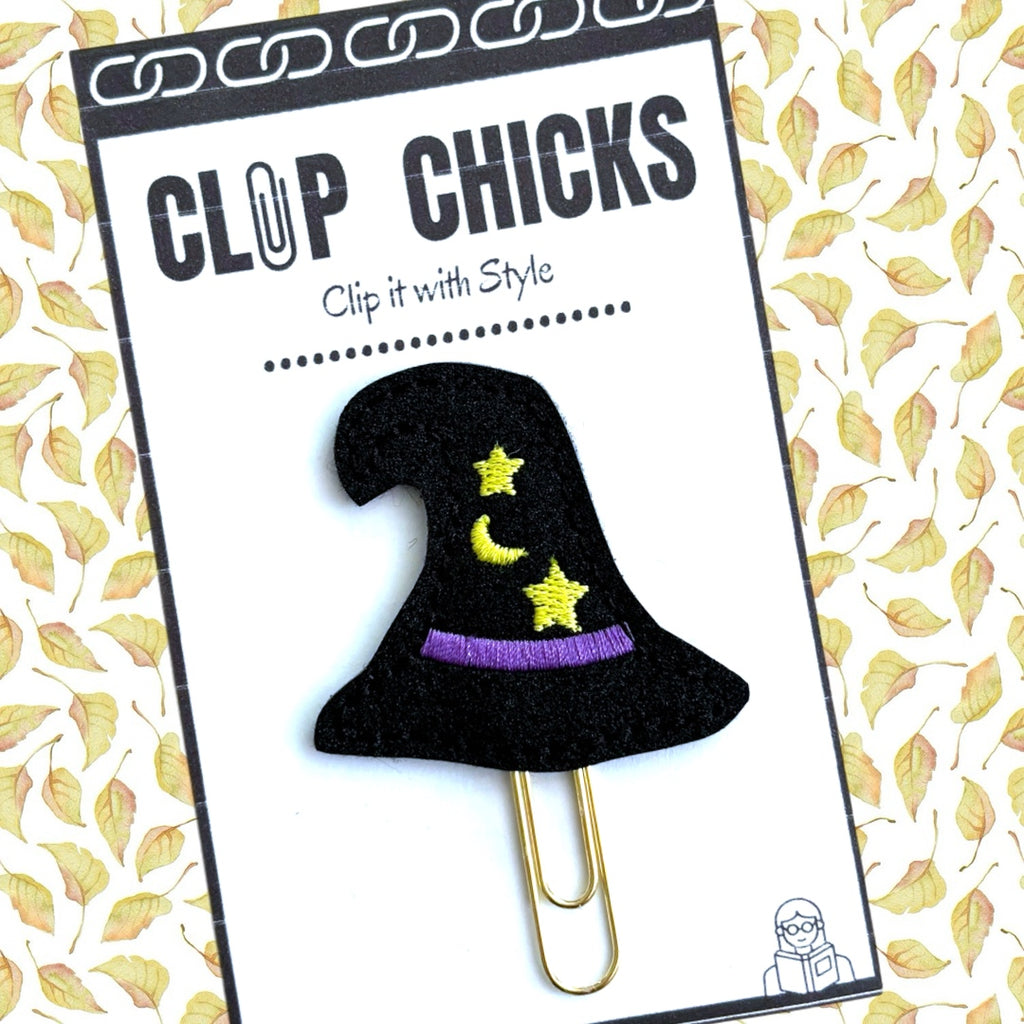 Clip Chicks' Witch's Hat novelty paper clip is shown in its package.