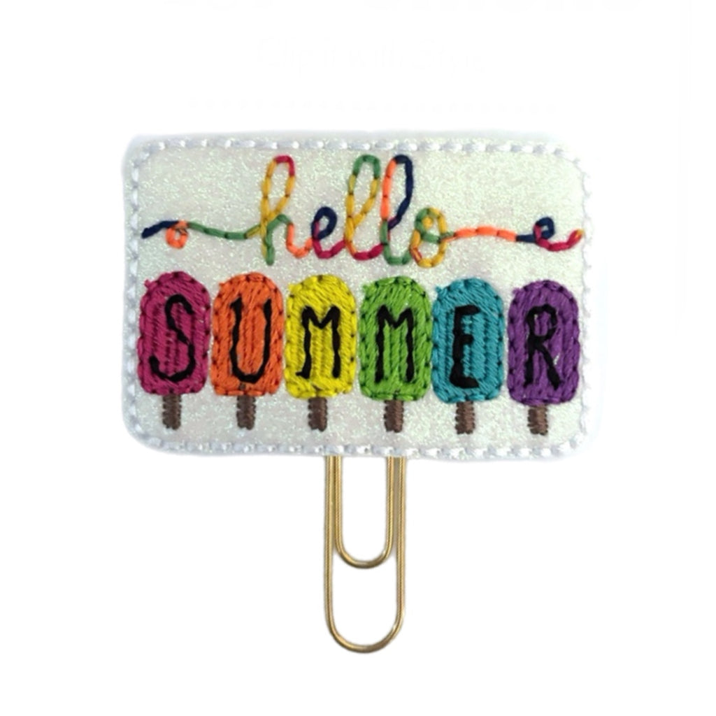 Clip Chicks' Hello Summer multi-colored novelty paper clip.