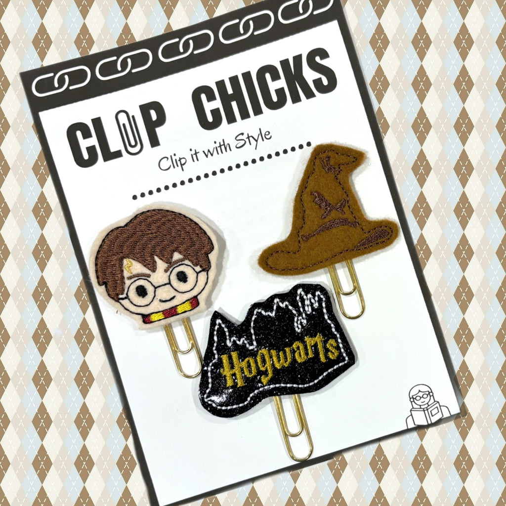 Clip Chicks' Wizard Magic set of three novelty paper clips is shown in its package.