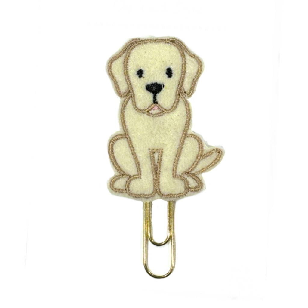 Retriever dog novelty paper clip is shown on a white background.