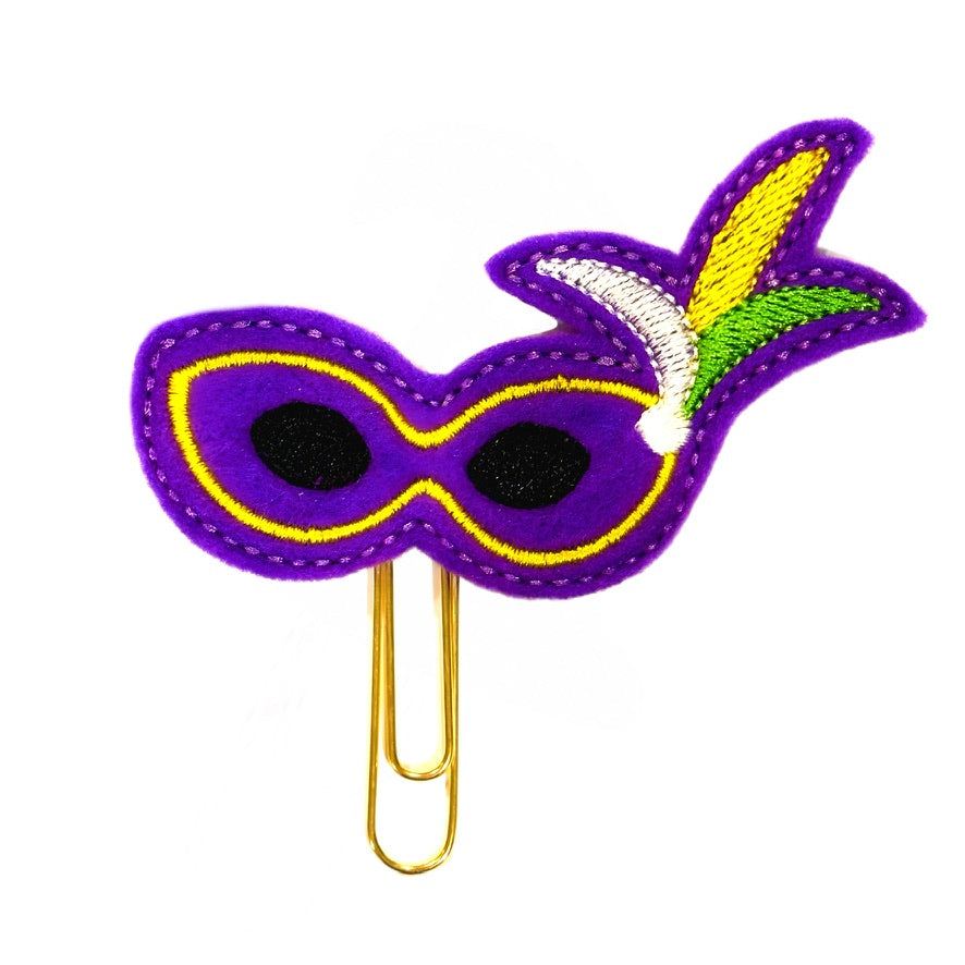 Mardi Gras mask novelty paper clip.