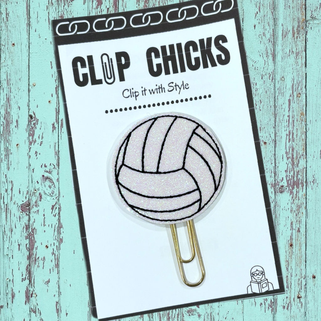 Clip Chicks' Volleyball novelty paper clip is shown in its adorable packaging.