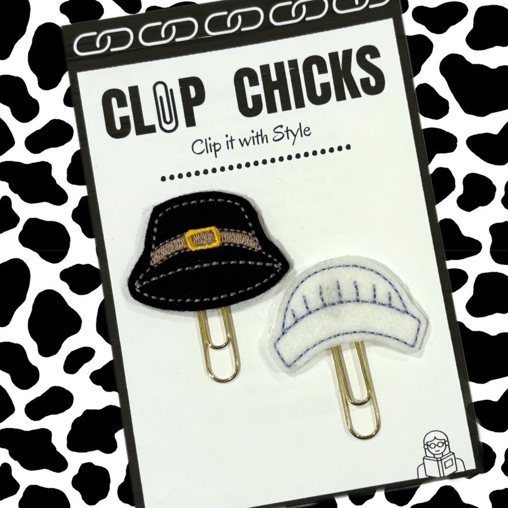 Clip Chicks' Pilgrim Hats set of two paper clips in their package.