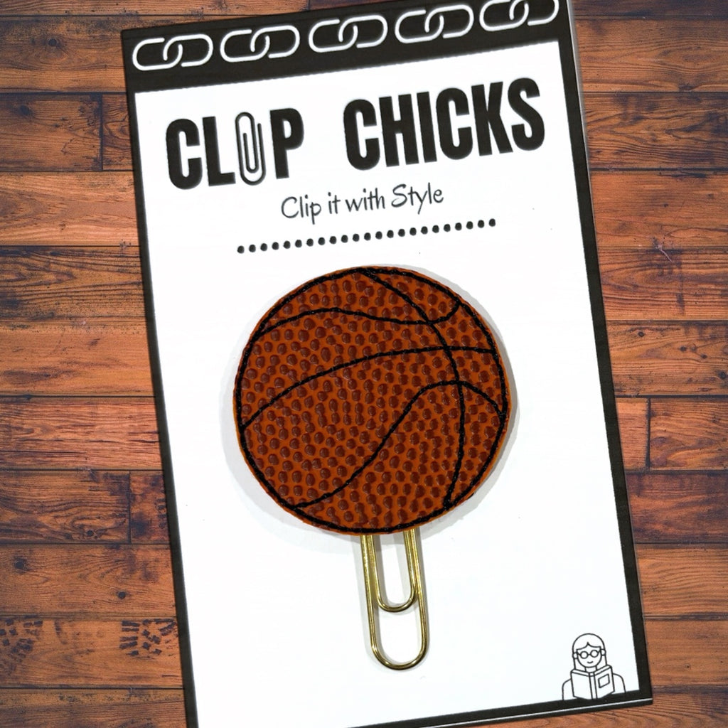 Clip Chicks' Basketball novelty paper clip is shown in its packaging.