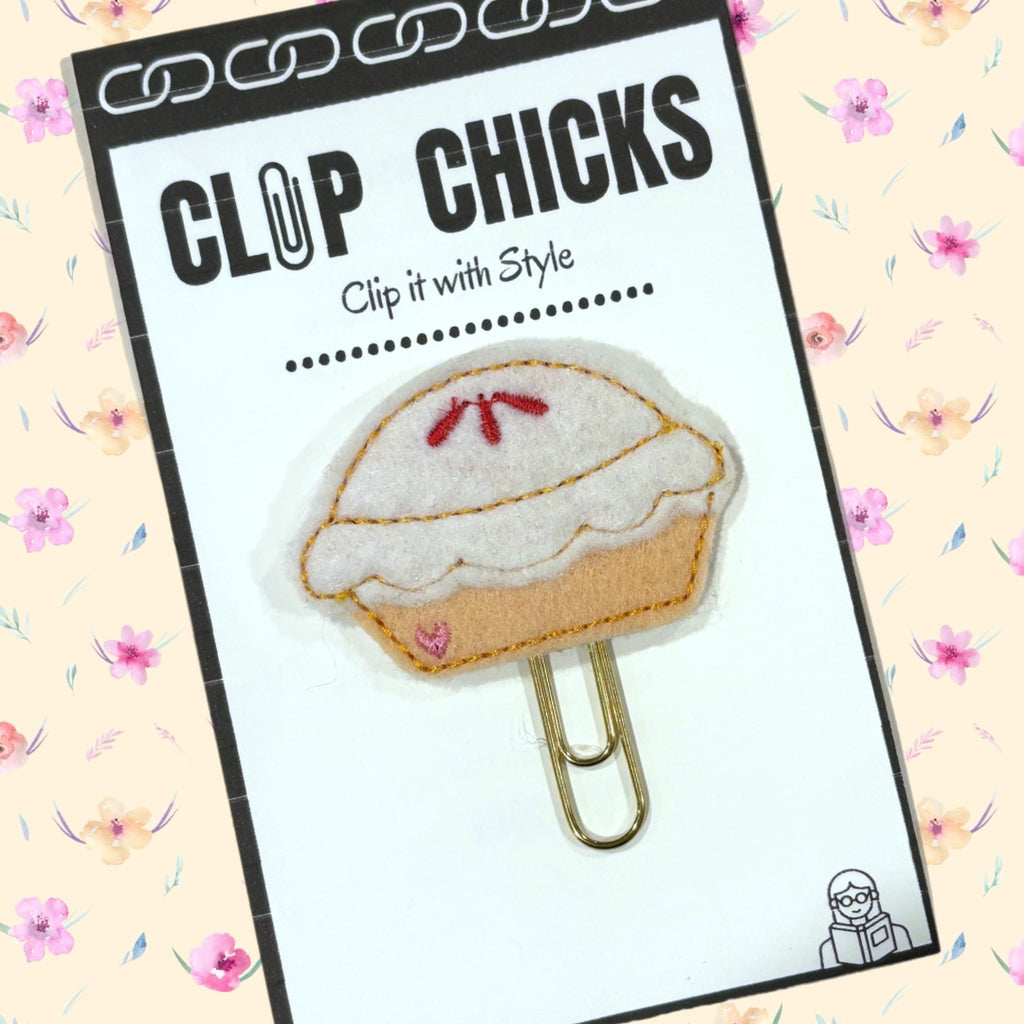 Clip Chicks' Apple pie novelty paper clip is shown in its package.