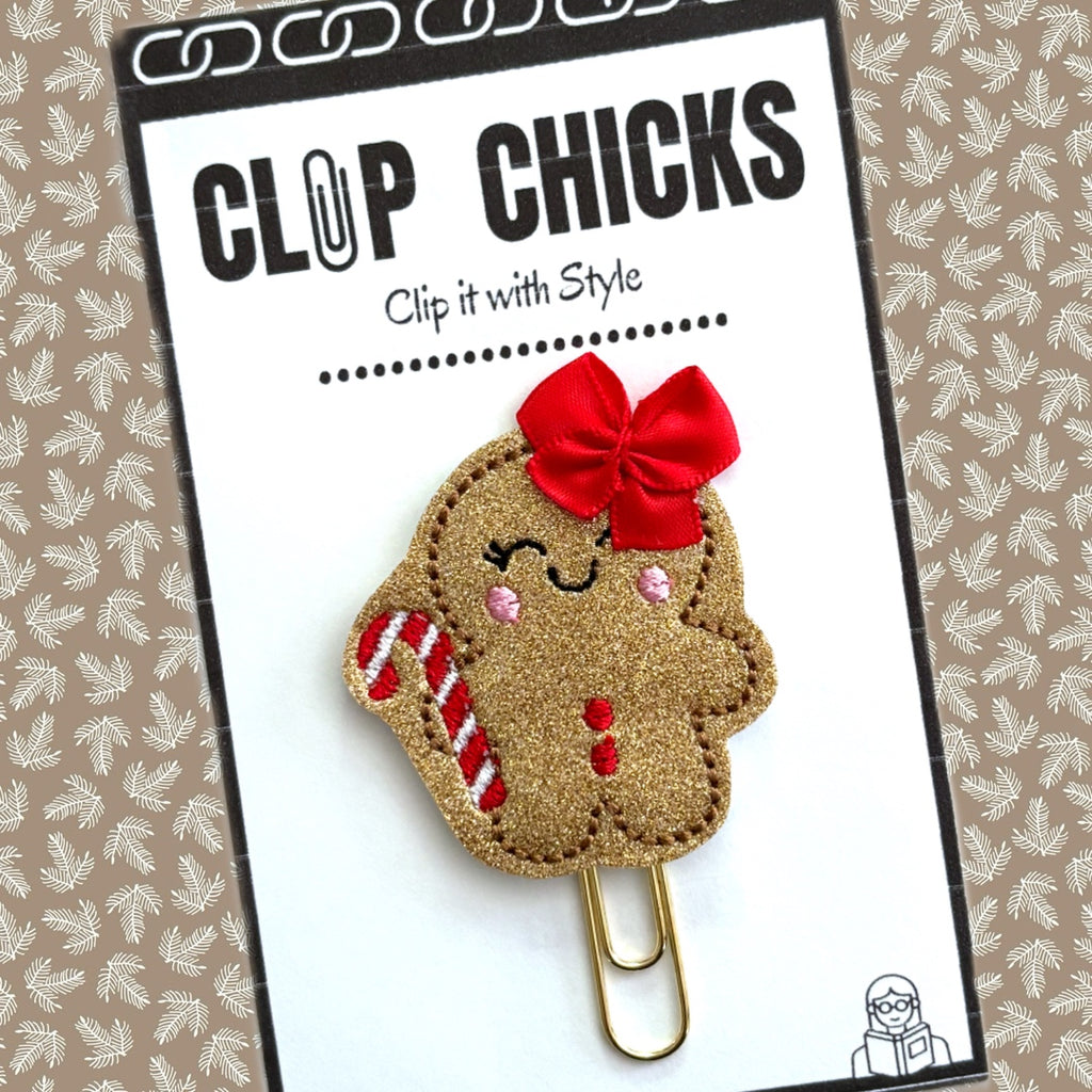 Clip Chicks' Gingerbread girl novelty paper clip is shown in its package.