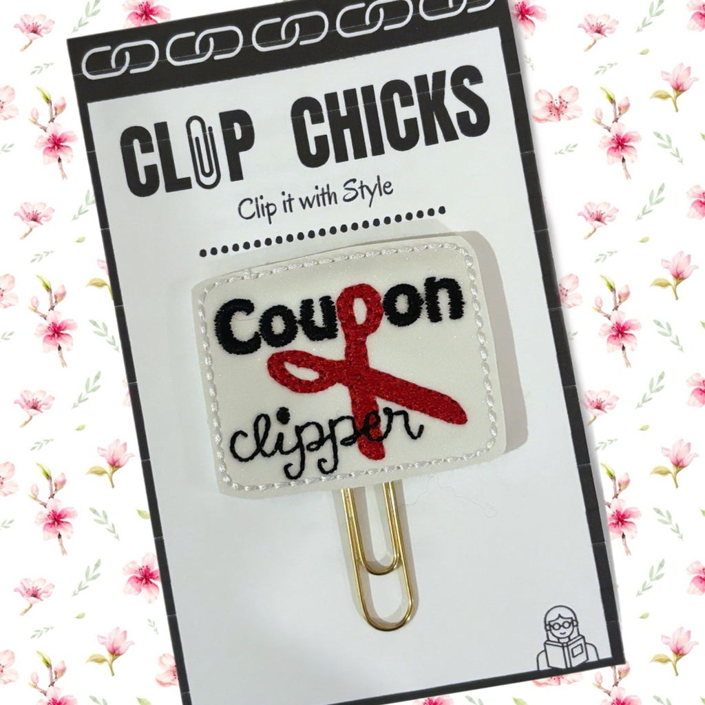 Clip chicks' Coupon Clipper novelty paper clip is shown in package.