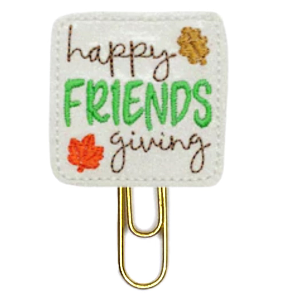 Happy Friendsgiving novelty paper clip.