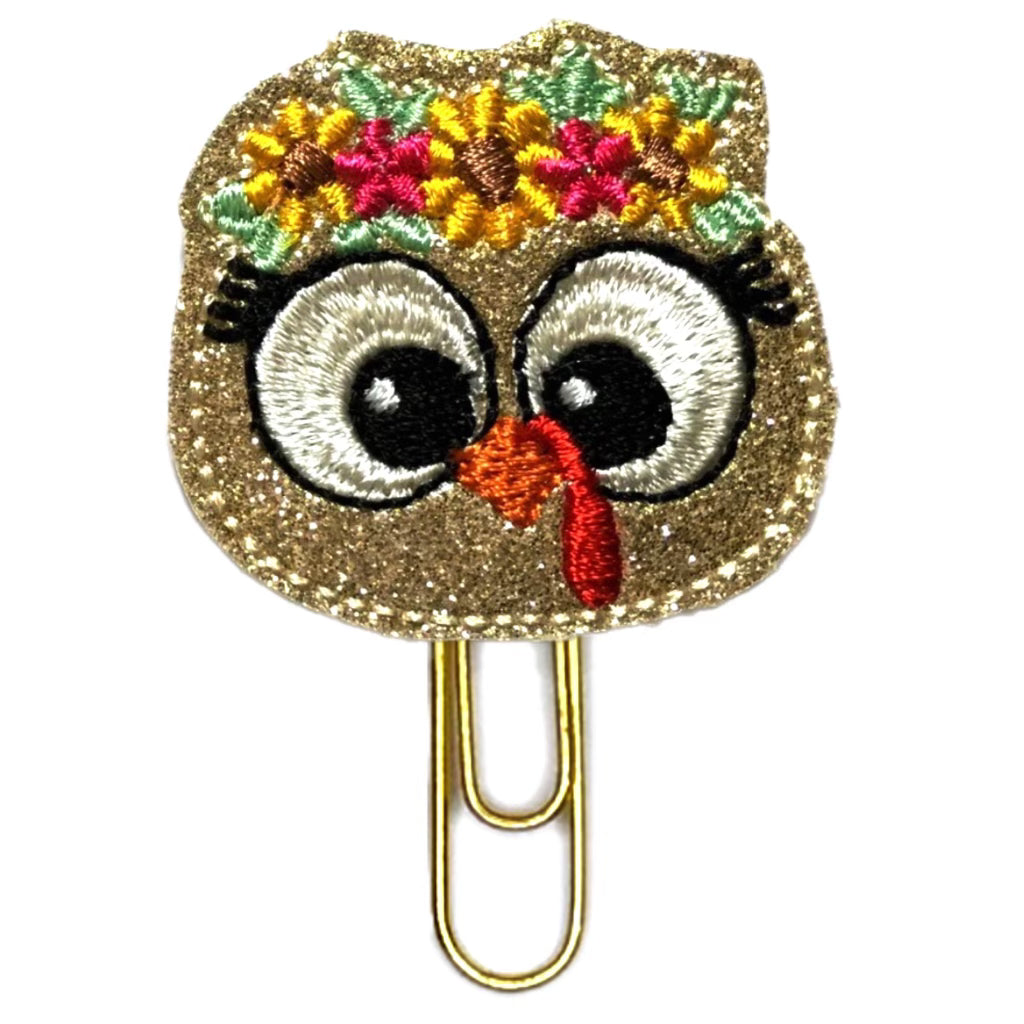 Cute turkey novelty paper clip.