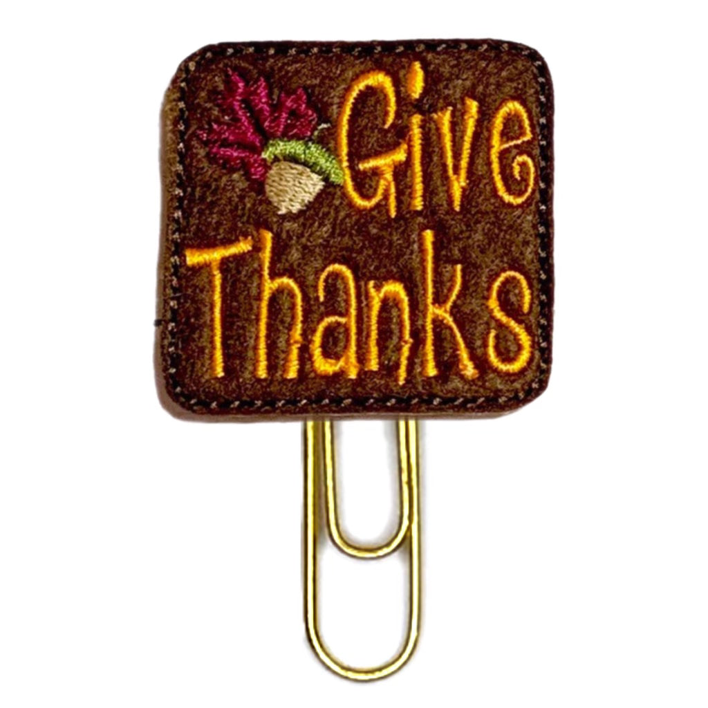 Give Thanks novelty paper clip.