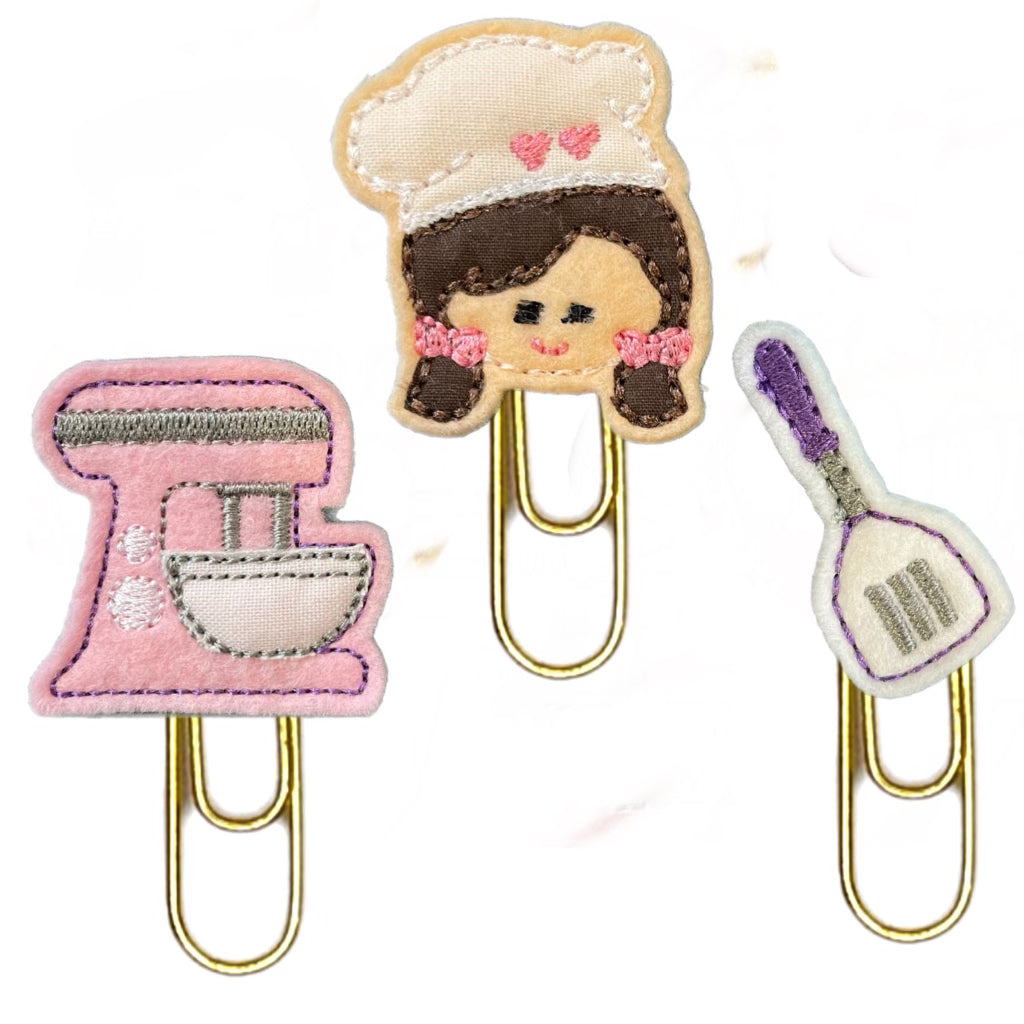 Baker Life set of three novelty paper clips.