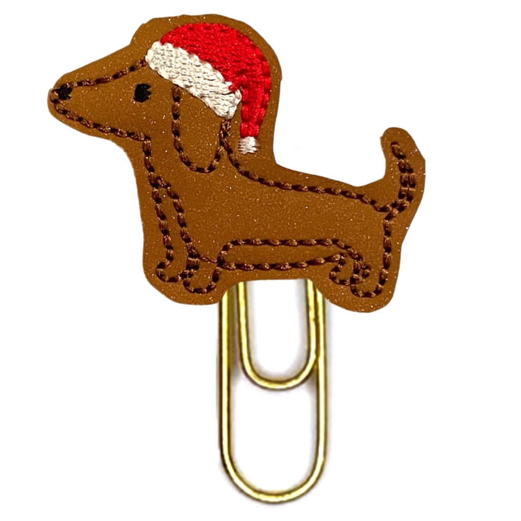 Christmas Dachshund novelty paper clip.