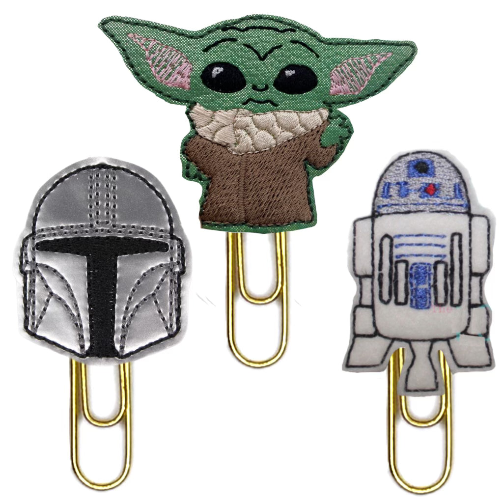 Star Wars-inspired  set of three novelty paper clips.