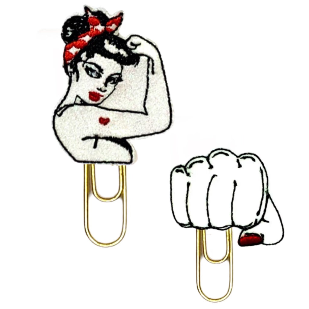 Girl power novelty paper clips.