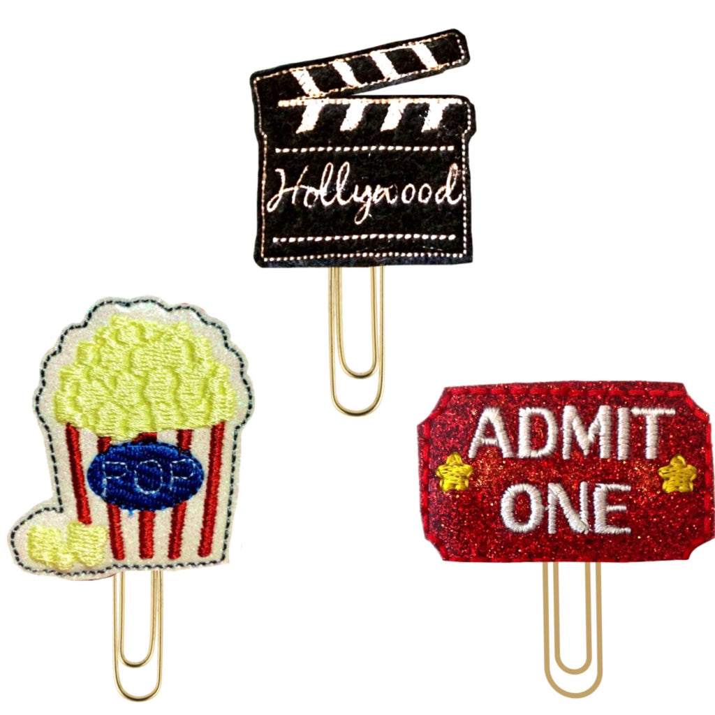 Hollywood Movie Trio of novelty paper clips.