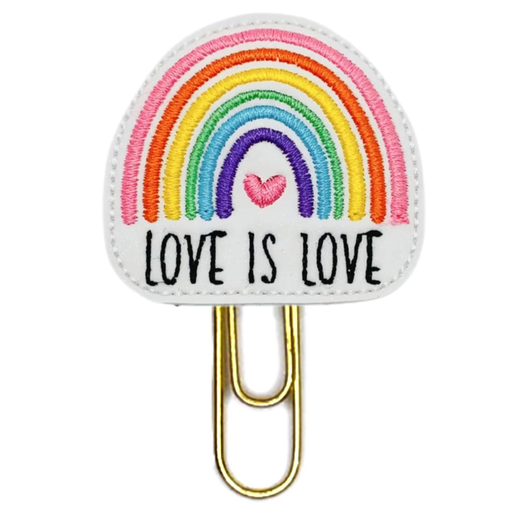 Love is Love raionbow novelty paper clip for Pride.