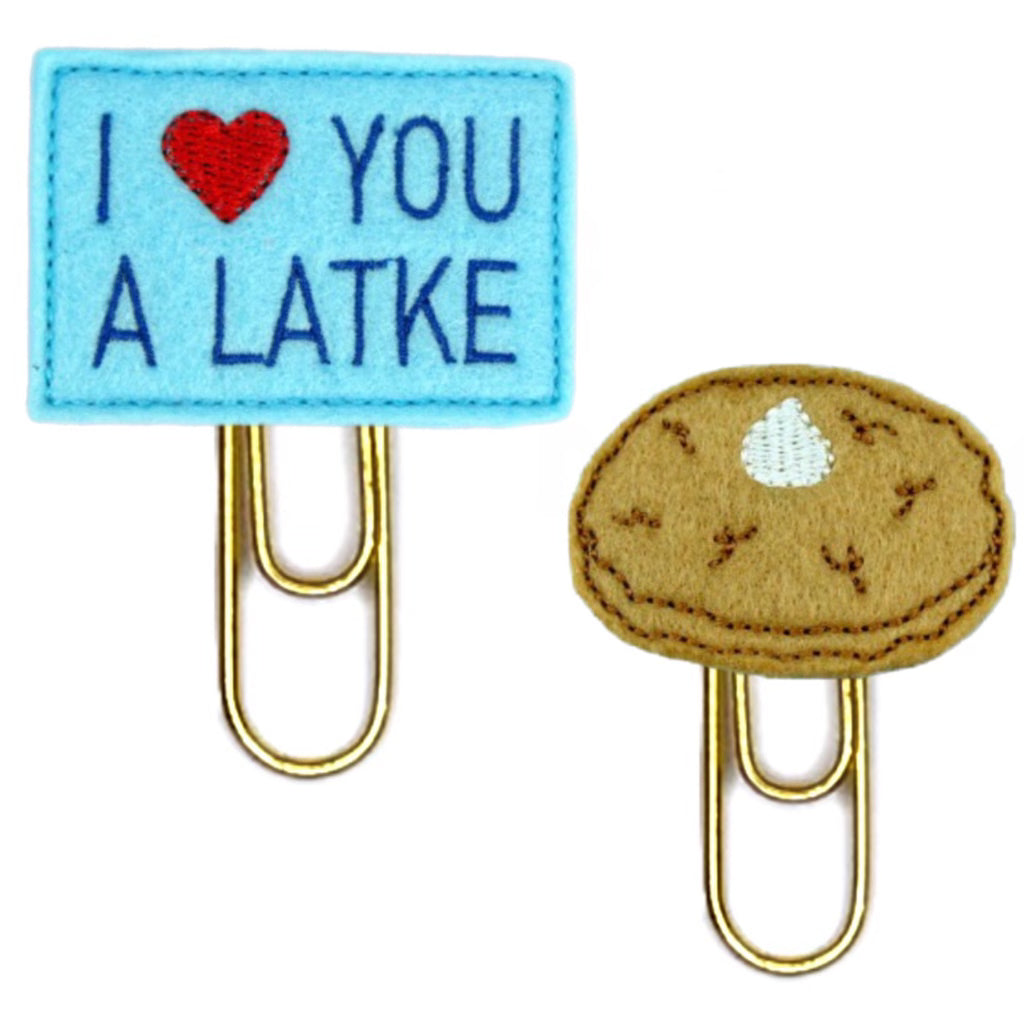 Love You a Latke set of two paper clips.